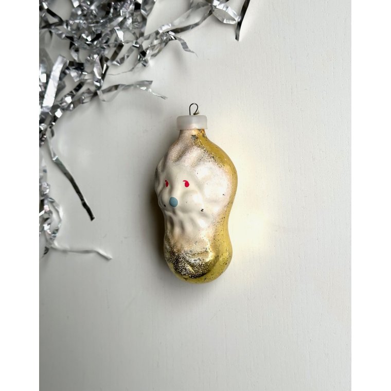 Vintage julekugle, gylden baby