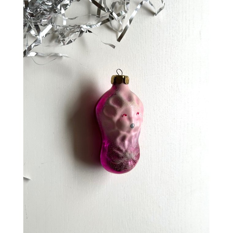 Vintage julekugle, pink baby