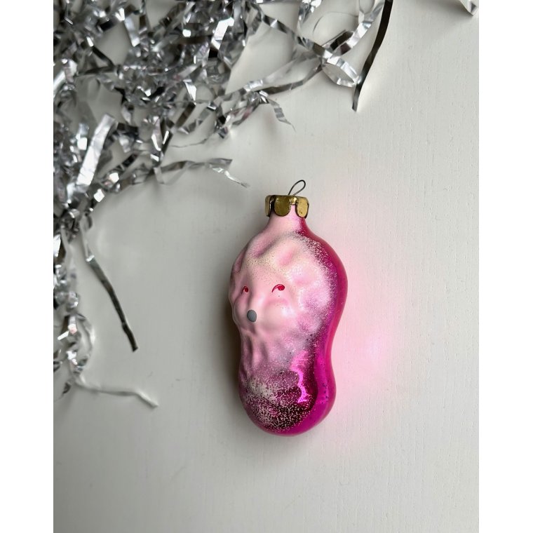 Vintage julekugle, pink baby