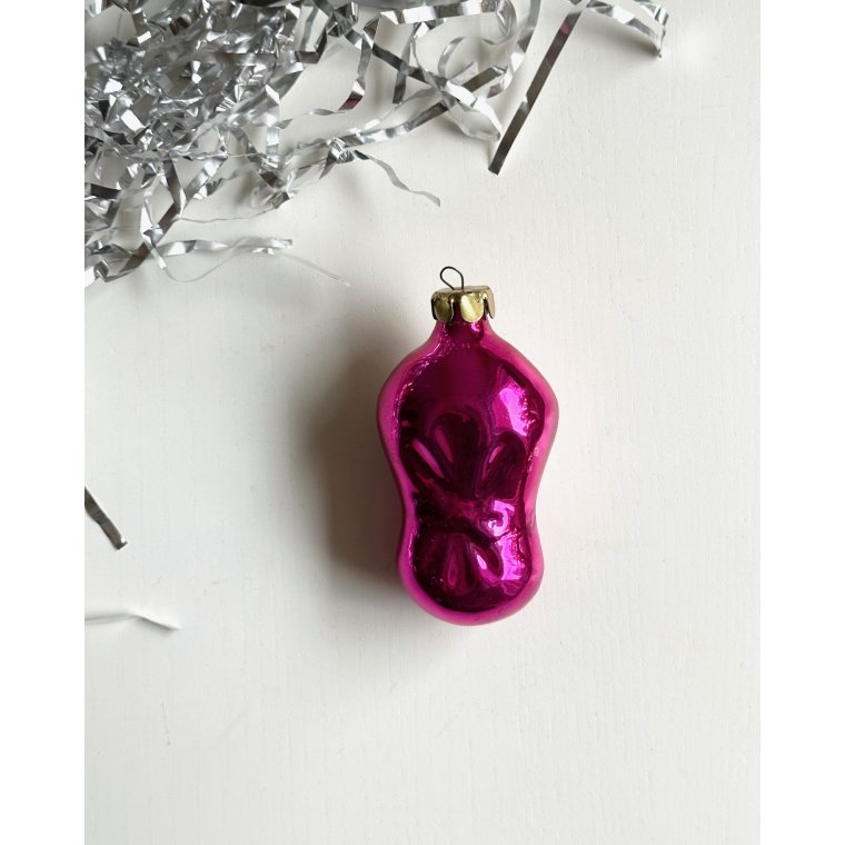 Vintage julekugle, pink baby