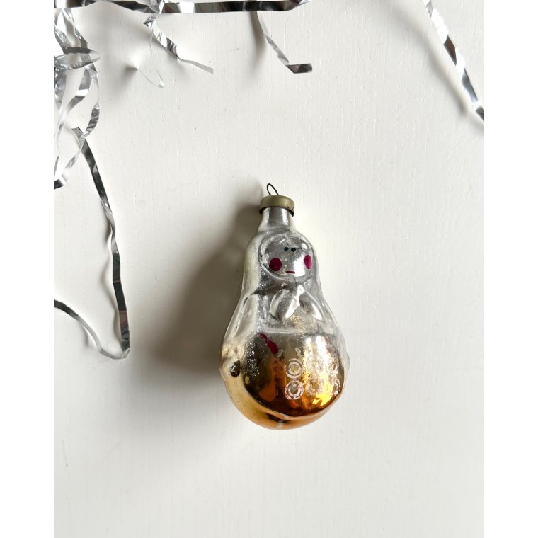 Vintage juleornament, babushka m orange forklde