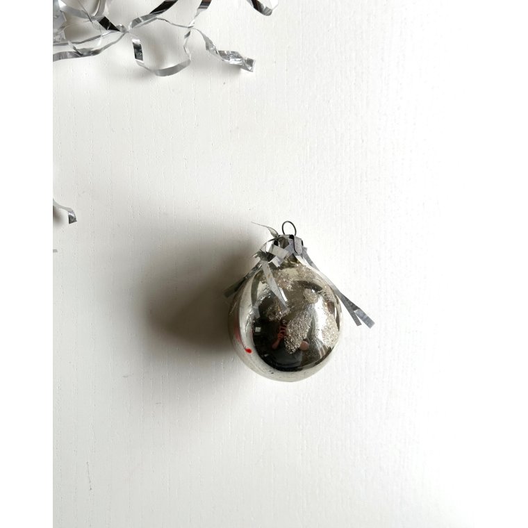 Vintage slvkugle m lametta