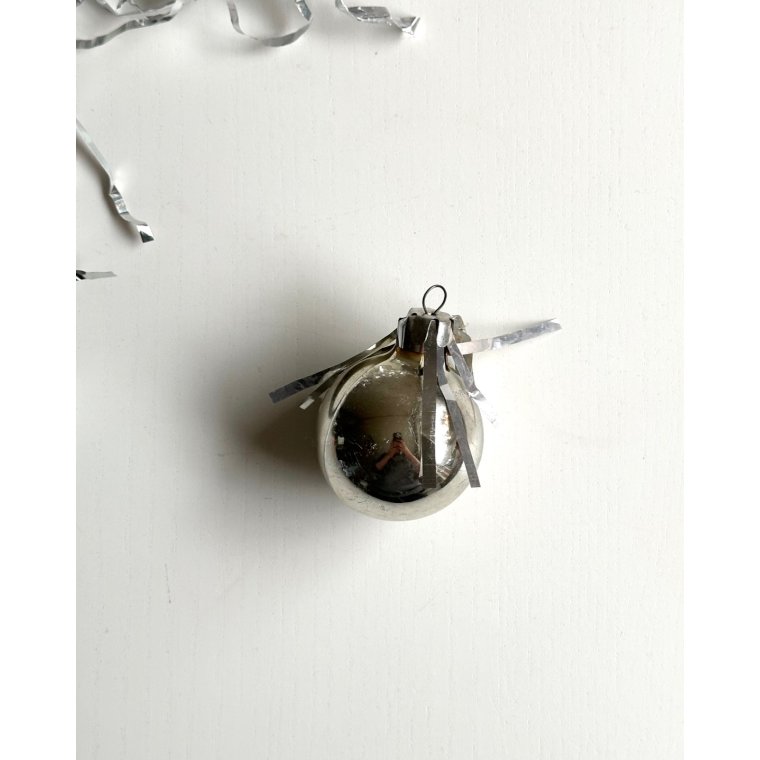 Vintage slvkugle m lametta