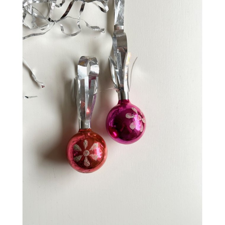 Vintage julekugler, par m lametta