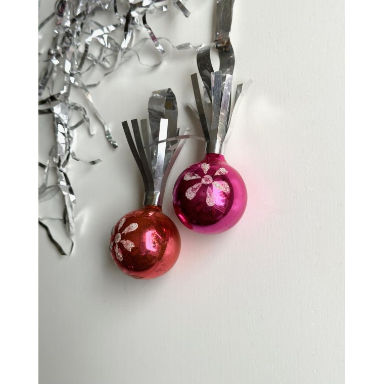 Vintage julekugler, par m lametta