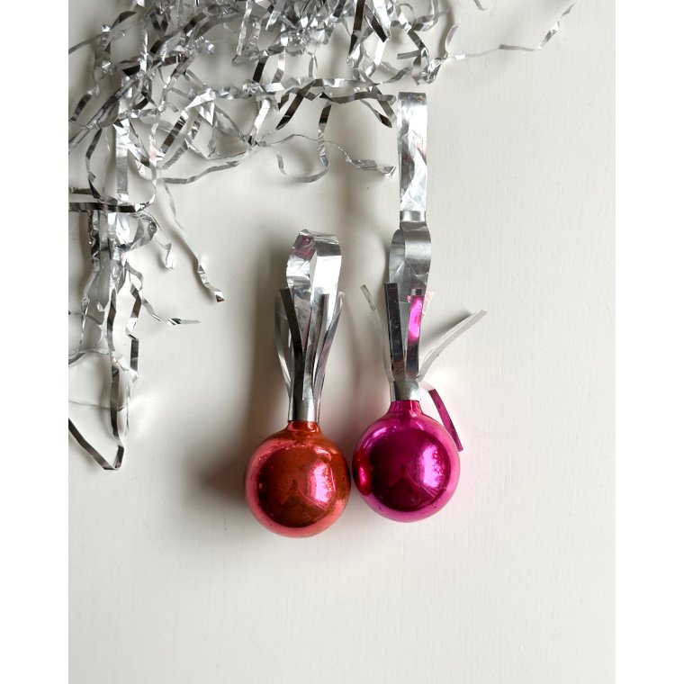 Vintage julekugler, par m lametta