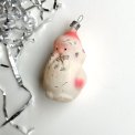 Vintage juleornament, pastel julemand m glimmer