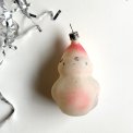 Vintage juleornament, pastel julemand m glimmer