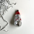 Silver snowman w red hat