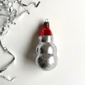 Silver snowman w red hat