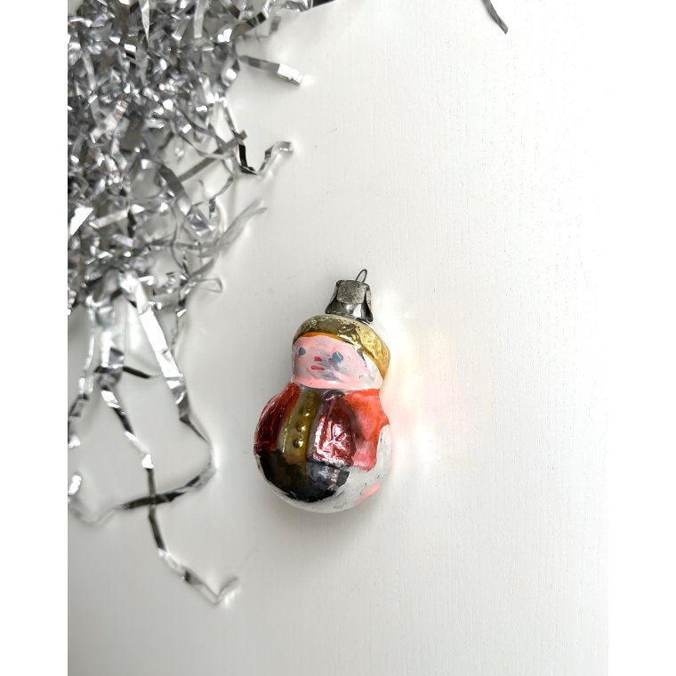 Vintage juleornament, rund Snegurochka