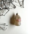 Vintage ornament, hvid hund, NB