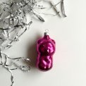 Vintage juleornament, lilla bjrn, NB
