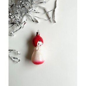 Vintage ornament, red scarf, NB