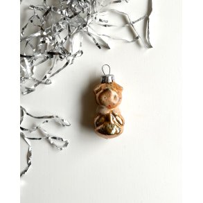 Vintage ornament, golden snow girl