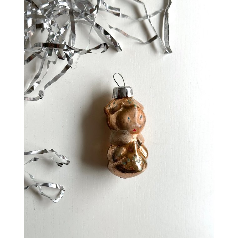 Vintage ornament, gylden snepige