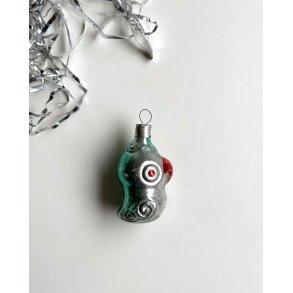 Vintage ornament, parrot, turquoise w orange beak