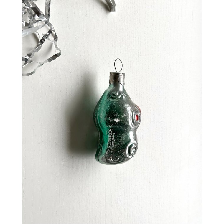 Vintage ornament, papeg�je, turkis m orange n�b