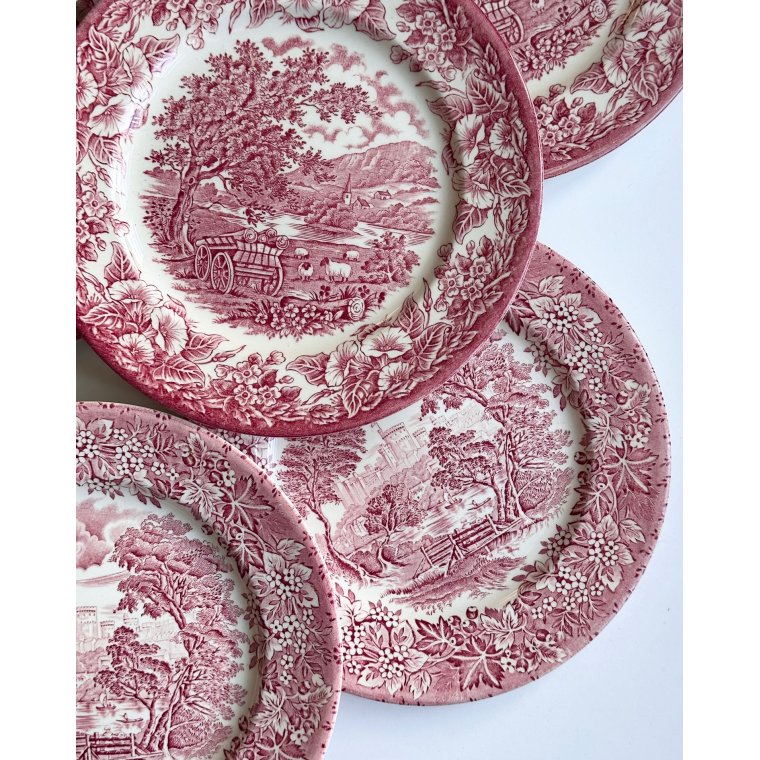 Engelsk fajance, middagstallerkner, 8 stk samlet