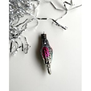 Vintage ornament, parrot w purple and green