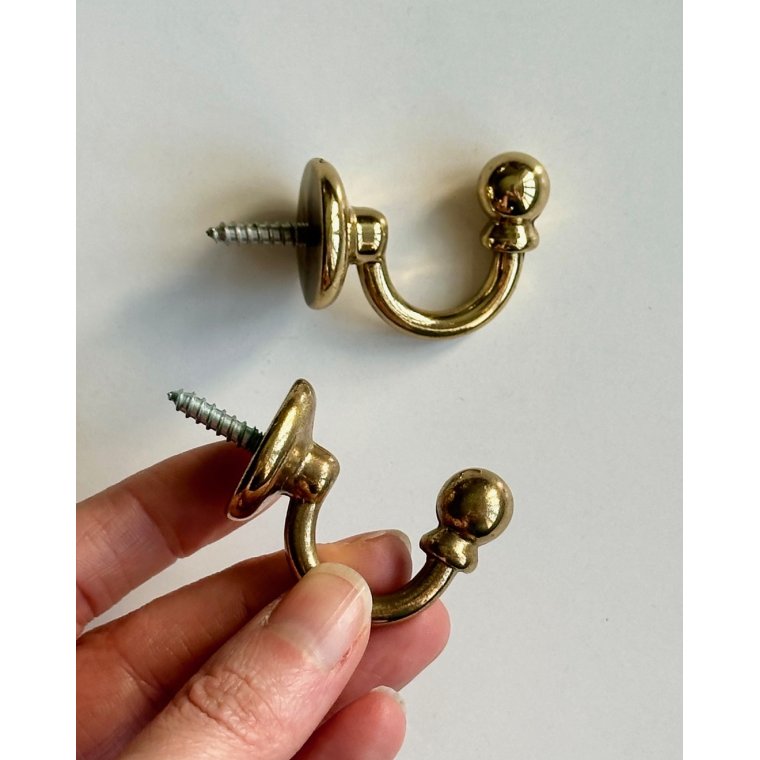 Messingkroge, 2 stk samlet