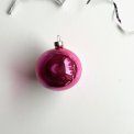 Vintage julekugle, semitransparent lilla m deko