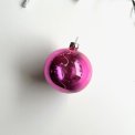 Vintage julekugle, semitransparent lilla m deko