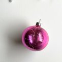 Vintage julekugle, semitransparent lilla m deko