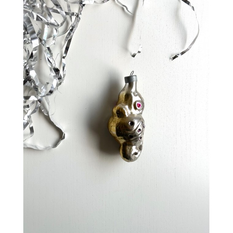 Vintage ornament, shest, gul og grn