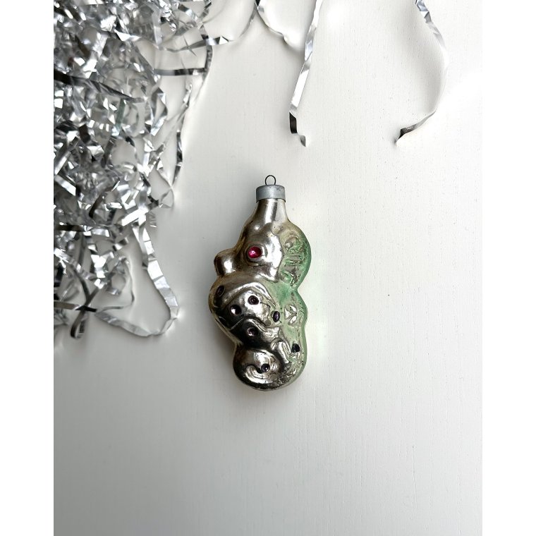 Vintage ornament, shest, gul og grn