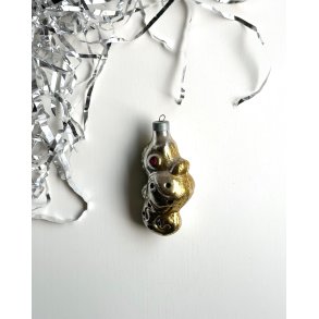 Vintage ornament, seahorse, yellow and pink