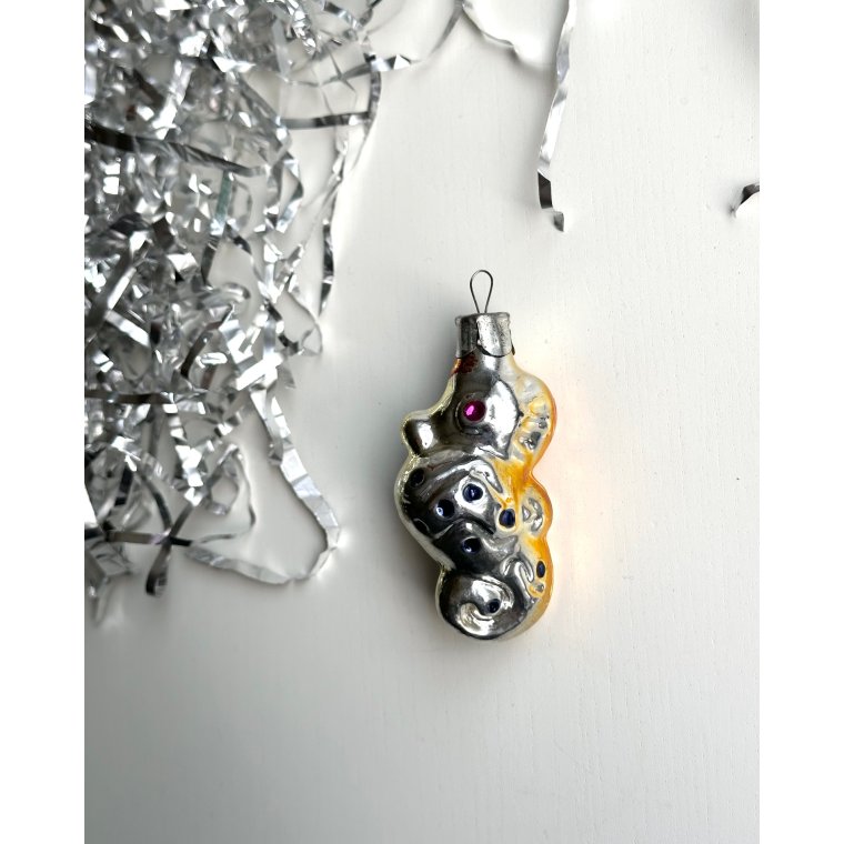 Vintage ornament, shest, gul og orange, NB