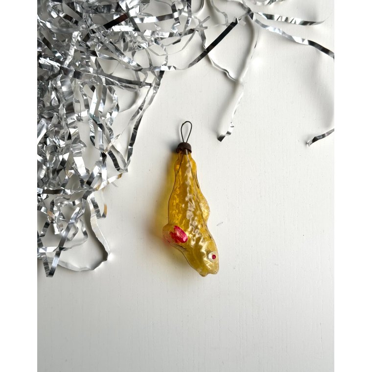 Vintage ornament, gul fisk, NB