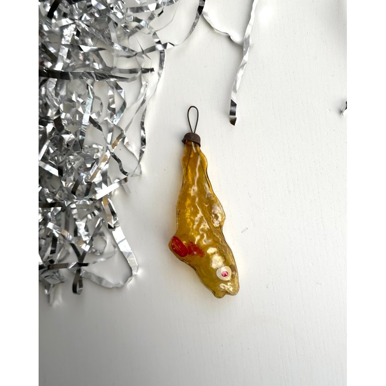 Vintage ornament, gul fisk, NB