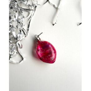 Vintage patinated fish, red/silver/purple