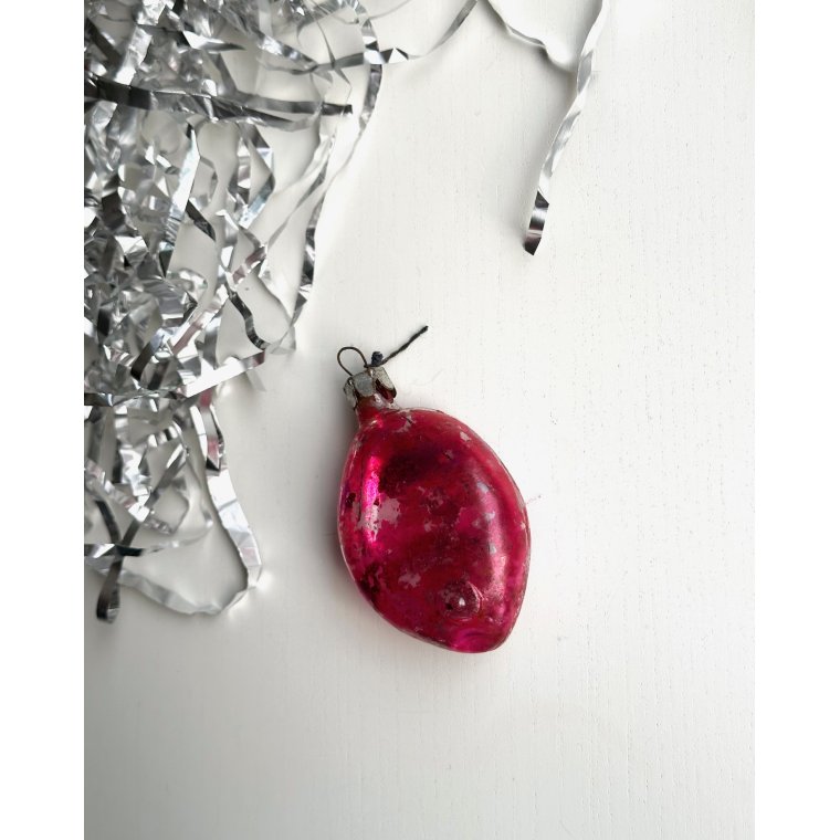 Vintage patineret fisk, rd/slv/lilla