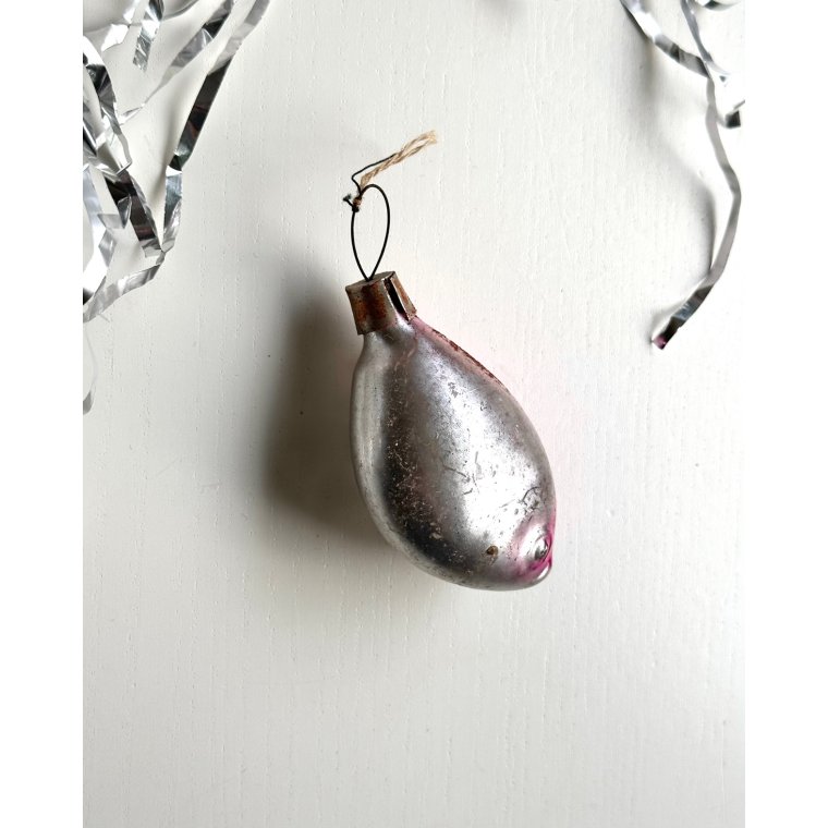 Vintage patineret fisk, slv/lilla