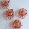 Kopper m underkopper, rosa glas, 4 s�t samlet