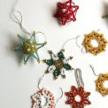 Pearl-stitched snowflakes and stars, set of 11