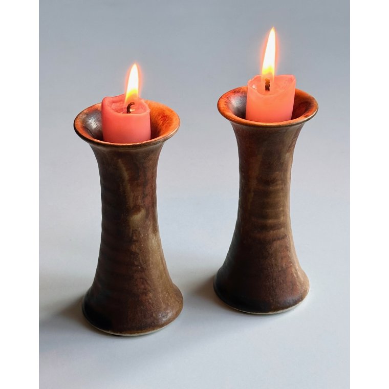 Keramiklysestager, 2 stk samlet