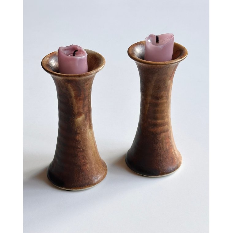 Keramiklysestager, 2 stk samlet