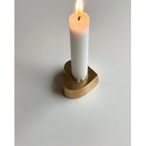 Heart shaped brass candleholder