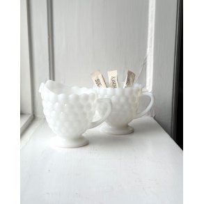 Sugar and creamer, opaline glass