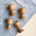 Wooden egg cups, set of 4