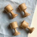 Wooden egg cups, set of 4