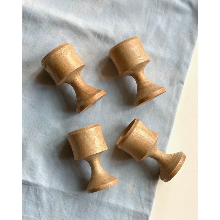 Wooden egg cups, set of 4