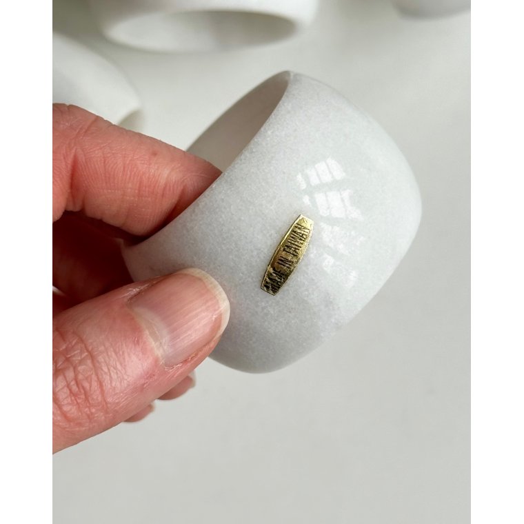 Servietringe, marmor, 6 stk samlet