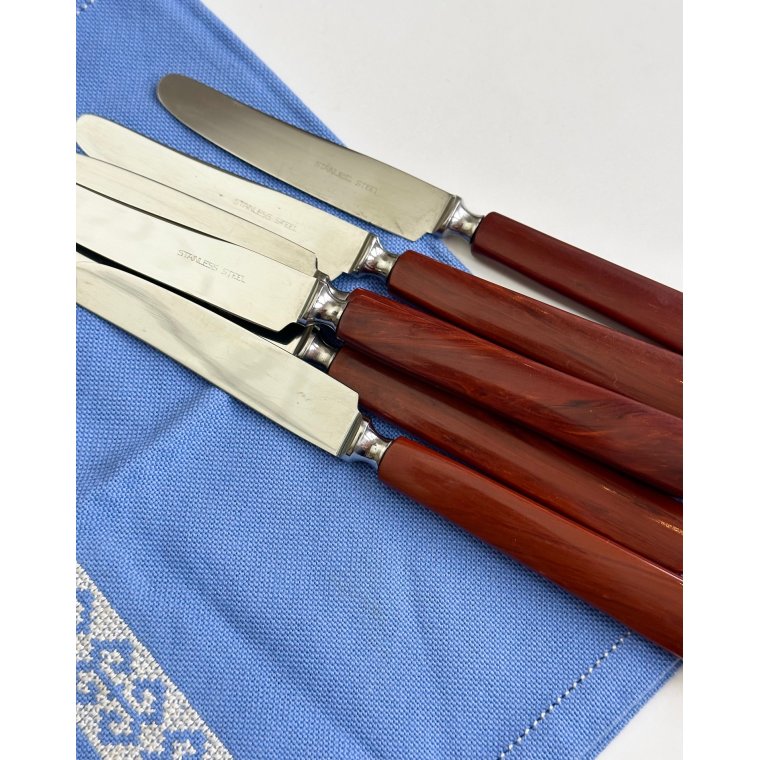 Vintage middagsknive, 6 stk samlet