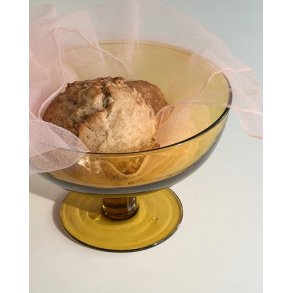 Pedestal bowl, yellow glass