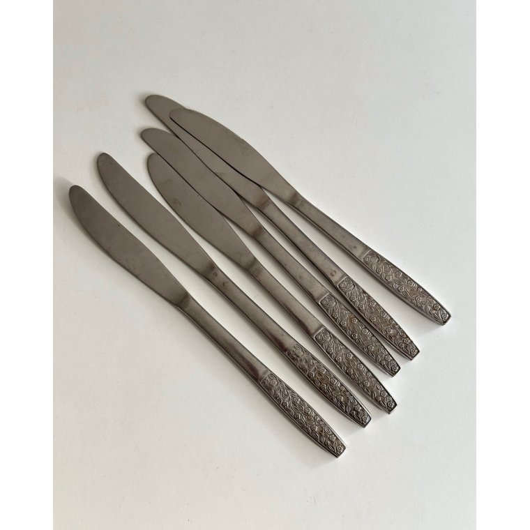 Knive, rustfrit st�l, 6 stk samlet